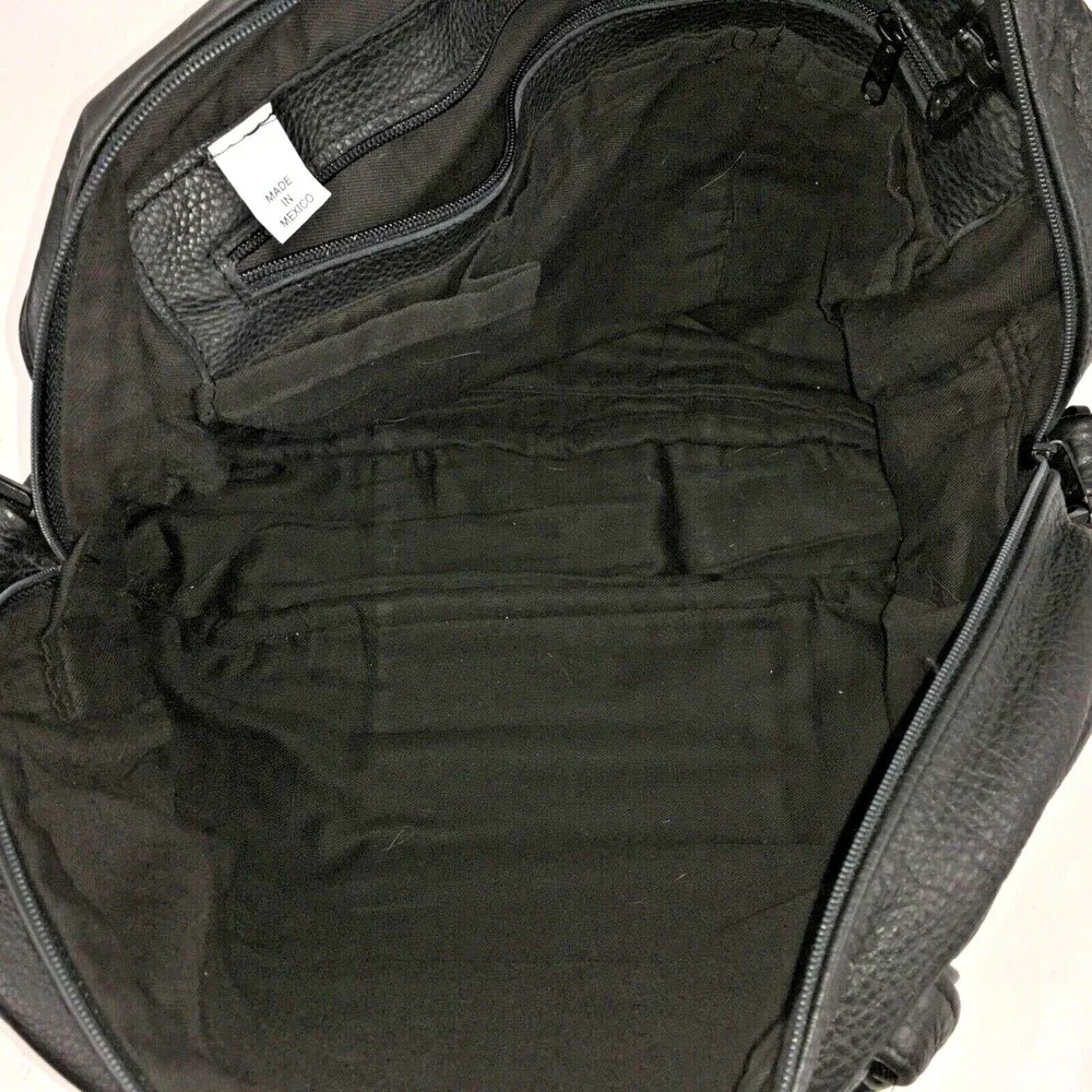 Soft Black Leather‎ Briefcase Attache Bag Business Supple Unbranded Mexico-Made